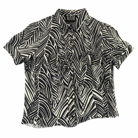 Zara Basic Women's Short Sleeve Button Up Shirt - Picture 1 of 9